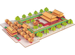 Woodcraft Drevené 3D puzzle Konfuciov chrám