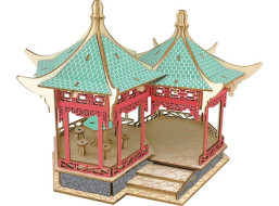 Woodcraft Drevené 3D puzzle slávnej budovy Yueyang Tower vo farbe