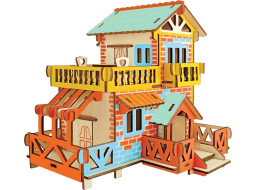 Woodcraft Drevené 3D puzzle Vidiecka chata