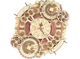 RoboTime 3D drevené mechanické puzzle Hodiny s kalendárom