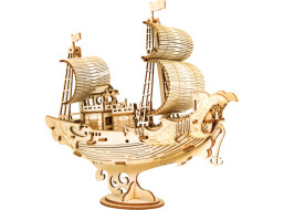 RoboTime drevené 3D puzzle Japonská plachetnica
