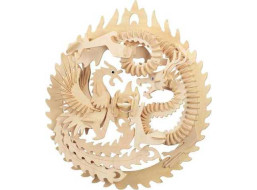 Woodcraft Drevené 3D puzzle Fénix a drak