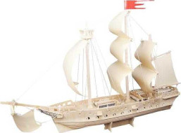 Woodcraft Drevené 3D puzzle plachetnica prírodná