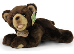 Rappa Plyšový medveď tmavo hnedý ležiaci 15 cm ECO-FRIENDLY