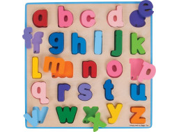 Bigjigs Baby Drevené puzzle Abeceda malé písmená