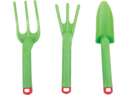 Bigjigs Toys Záhradný set náradie plastový zelený 3ks
