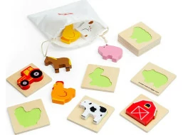 Bigjigs Toys Cestovné Hmataj a nájdi farma