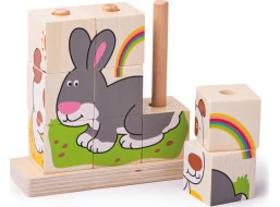 Bigjigs Baby Nasadzovacie kocky zvieratká