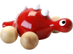 Vilac Drevený dinosaurus na kolieskach červený