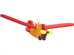 Drevené lietadlo s pilotom malé