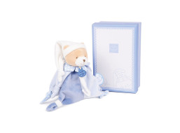 Doudou Darčeková sada - Hračka s úchytom na cumlík medvedík 17 cm