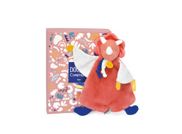 Doudou Darčeková sada - Plyšový muchláčik dinosaurus oranžový 25 cm