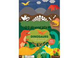 Petit Collage Znovupoužiteľné samolepky so scénou Dinosaury