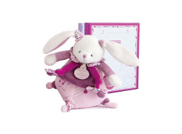 Doudou Darčeková sada - Hudobná hračka ružový zajačik 17 cm