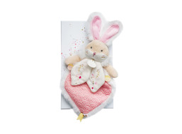 Doudou Darčeková sada - Hračka ružový kamarát zajačik 24 cm