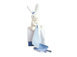 Doudou Darčeková sada - králiček námorník s muchláčikom 10 cm