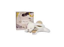 Doudou Darčeková sada - Plyšový zajačik s béžovým brmbolcom 25 cm
