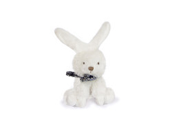 Doudou Plyšový zajačik so šatkou 12 cm tmavo modrá s kvietkami