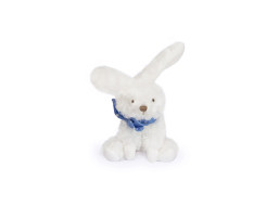 Doudou Plyšový zajačik so šatkou 12 cm modrá s hviezdičkami