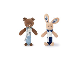 Doudou Hrkálka pískacia 17 cm 1 ks zajac
