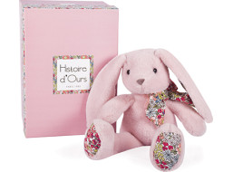 Doudou Histoire d´Ours Plyšový kamarát ružový zajačik 25 cm