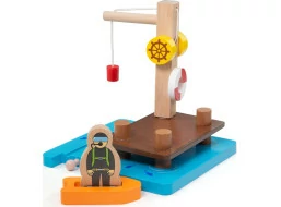Bigjigs Rail Prístav so žeriavom, člnom a potápačom