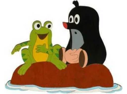 DoDo Veľká drevená dekorácia Krtko a žaba
