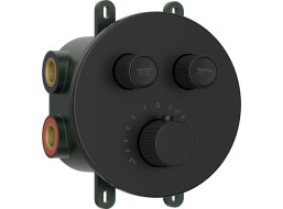 Sapho SMARTSELECT podomietková sprchová termostatická batéria, box, 2 výstupy, čierna mat RP032B