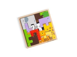 Bigjigs Toys Drevené kocky puzzle so zvieratkami safari
