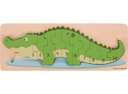 Bigjigs Toys Vkladacie puzzle krokodíl s číslami