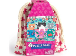 Mudpuppy Puzzle Mačiatka v hrnčeku na čaj v látkovom vrecúšku 36 dielikov