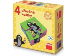 Dino Drevené obrázkové kocky Krtko - 4 kocky