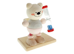 Hess Stojanček s presýpacími hodinami medvedík ružový