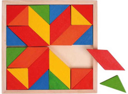 Bigjigs Toys Drevená mozaika farebná