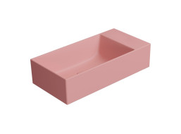 GSI KUBE X keramické umývadlo 50x25cm, bez otvoru, pravé/ľavé, blush mat 9486024