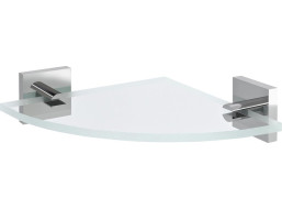 Sapho X-SQUARE sklenená polica rohová, štvrťkruhová 200x200mm, chróm / číre sklo XQ009-11