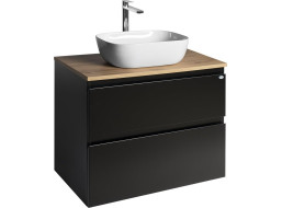 Aqualine ALTAIR skrinka s doskou 78, 5 cm, čierna mat/dub emporio AI680-01