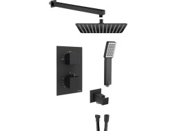 Sapho LATUS podomietkový sprchový set s termostatickou batériou, box, 2 výstupy, čierna mat 1102-62B-21