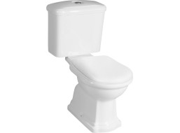 Kerasan RETRO WC kombi, zadný odpad, biela-chróm WCSET02-RETRO-ZO