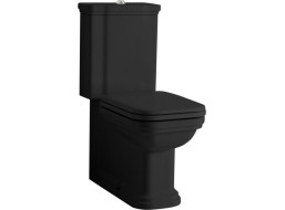 Kerasan WALDORF WC kombi, spodný/zadný odpad, čierna-chróm WCSET25-WALDORF