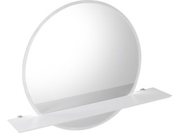 Sapho VISO okrúhle zrkadlo s LED osvetlením a policou ø 60cm, biela mat VS060-01