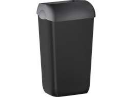 MARPLAST COLORED odpadkový kôš nástenný s vekom 23l, ABS, Soft Touch, čierna mat A74201NE-1