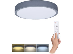 Solight LED osvetlenie s diaľkovým ovládačom Grey, 48W, 3360lm, 38cm, zmena chromatickosti, stmievateľné