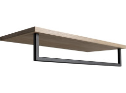 Sapho SKA polička na uteráky s hrazdou 600x250mm, dub/čierna mat SKA385B
