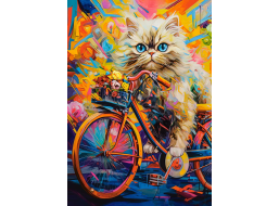 CASTORLAND Puzzle Mačka na bicykli 500 dielikov