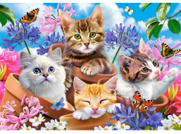 CASTORLAND Puzzle Mačiatka s kvetinami 70 dielikov