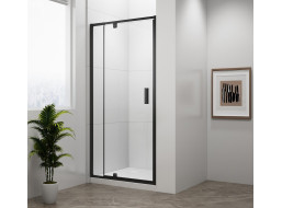 Polysan EASY BLACK sprchové dvere otočné 760-900mm, číre sklo EL1615B