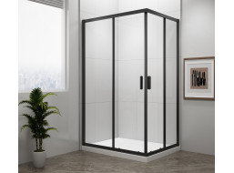 Polysan EASY BLACK obdĺžniková sprchová zástena 900x800mm, číre sklo EL5315B