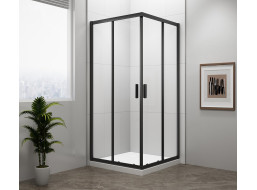 Polysan EASY BLACK štvorcová sprchová zástena 900x900mm, číre sklo EL5115B