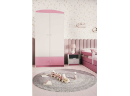 Šatníková skriňa BABY DREAMS - biela/ružová